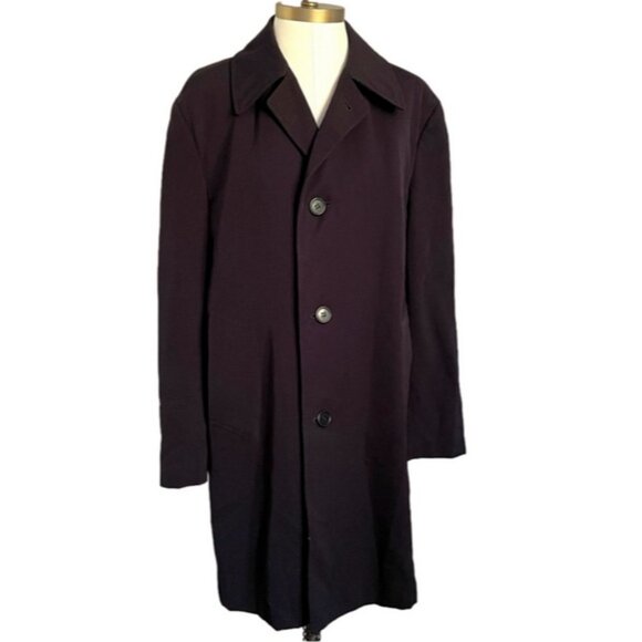 Vintage Aquascutum Swing Style Wool Trench Coat in Navy - Large 🇬🇧 - Picture 2 of 12